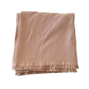 LADINNE Luxury Turkish Cotton Waffle Shower Curtain Salmon Pink